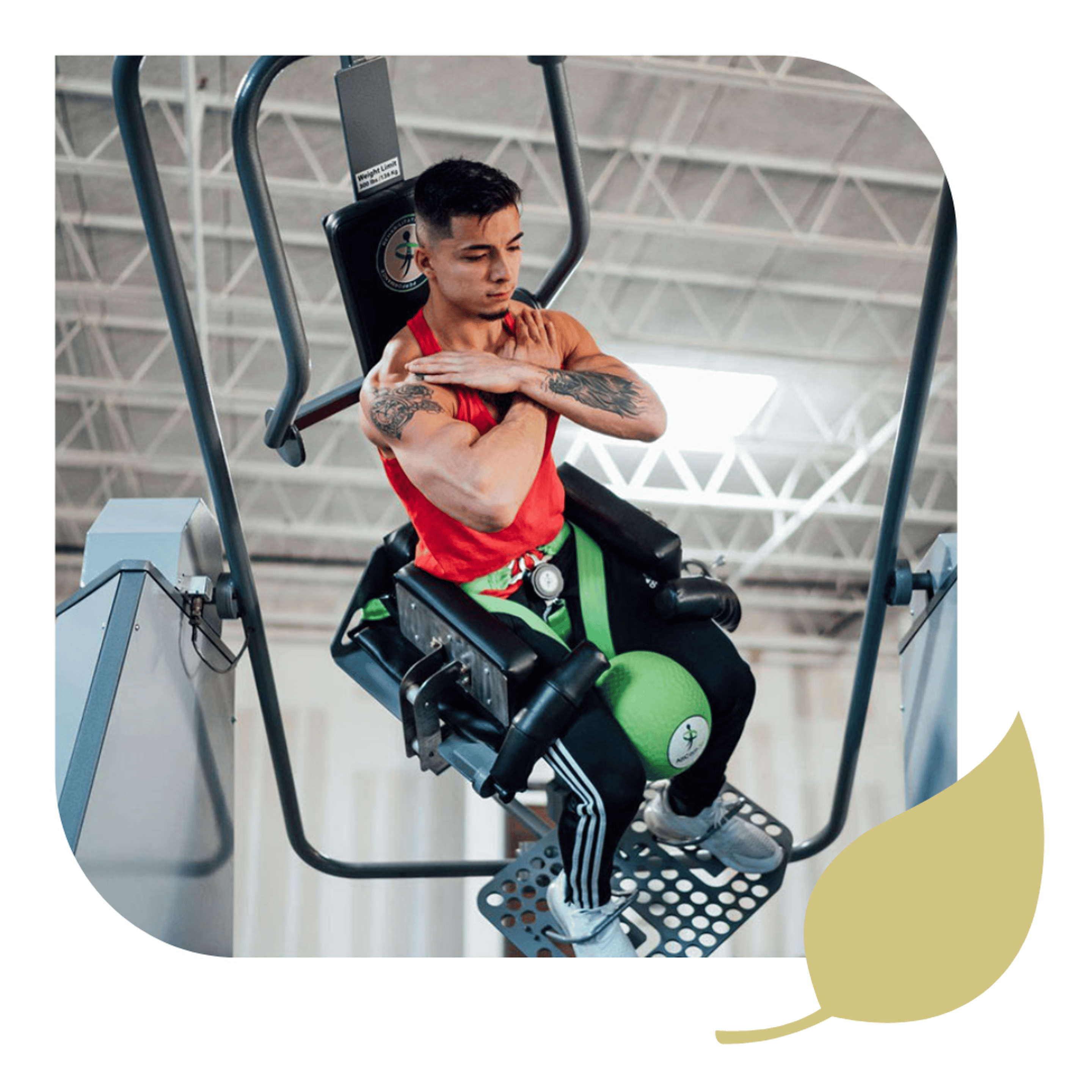 A man uses an AllCore360° system to build strength with Core Rehabilitation.