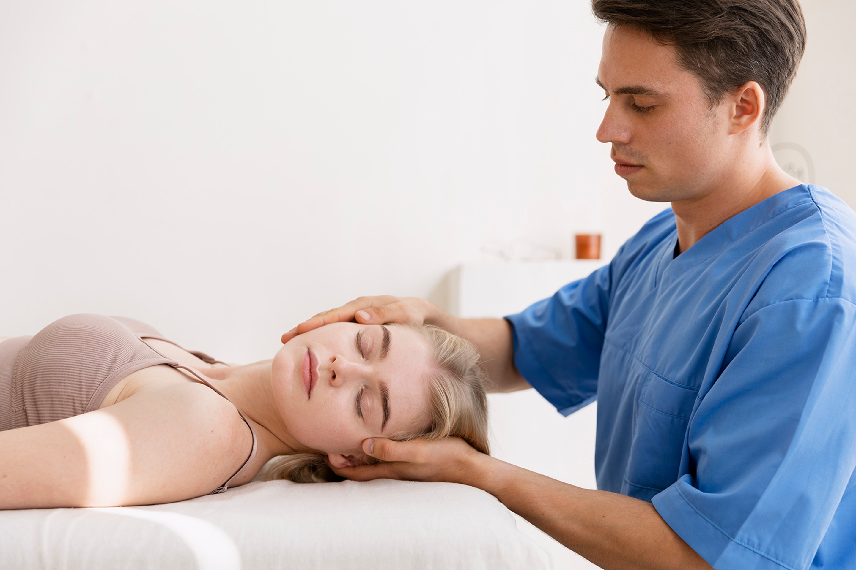 Doctor providing hands-on treatment for neck pain relief.