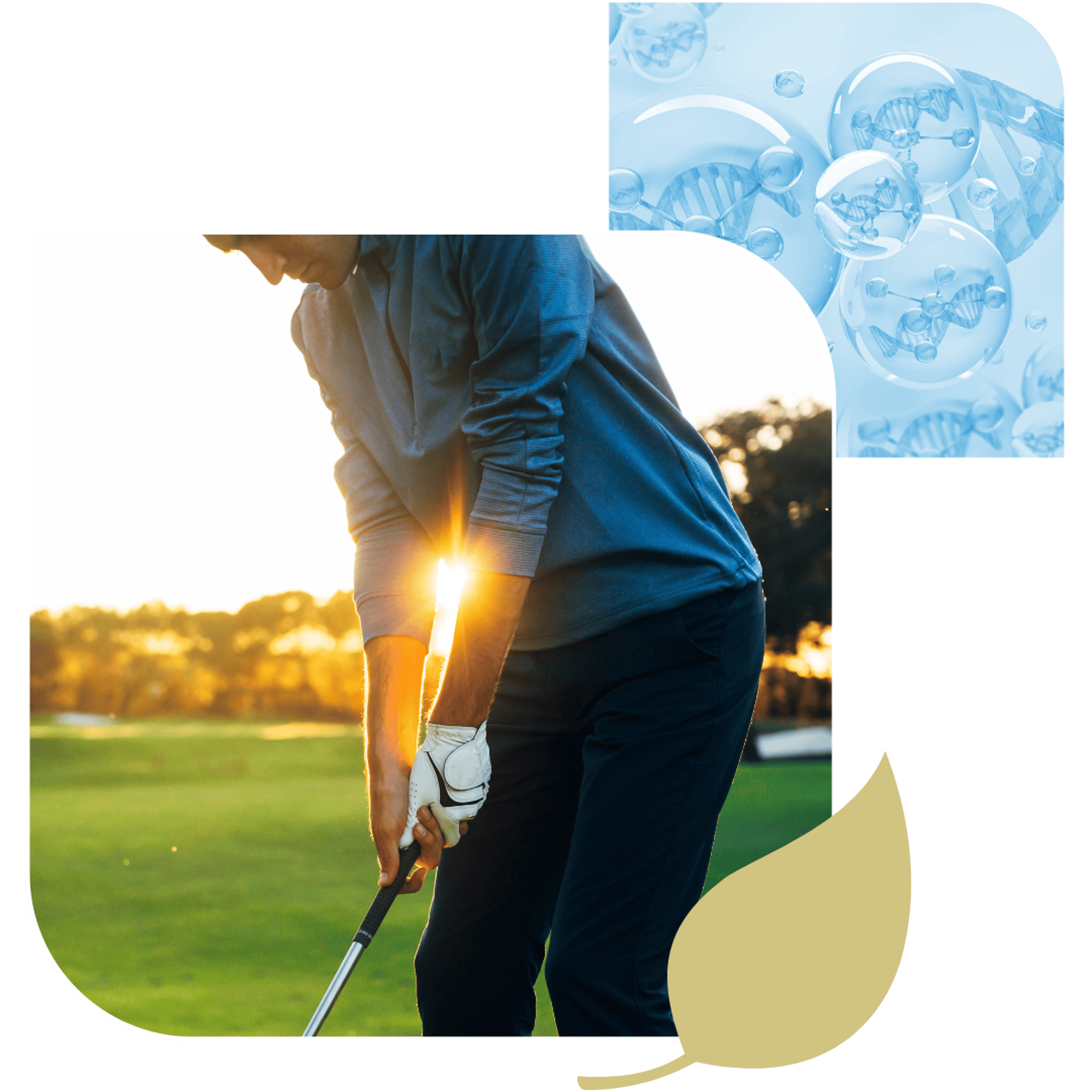 Man playing golf, a result of a personalized regenerative treatments in Stuart, FL.