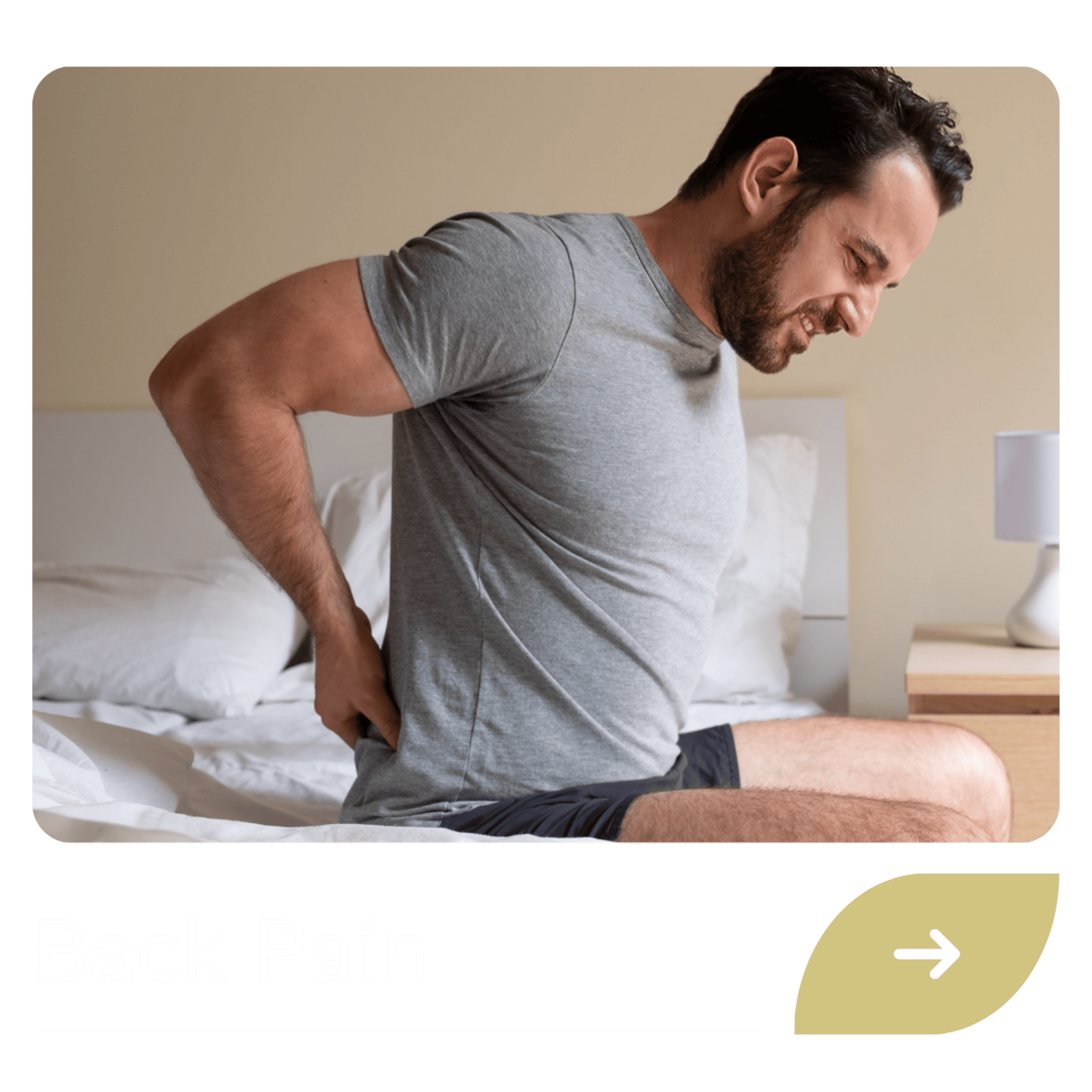 A man holding his lower back in pain.