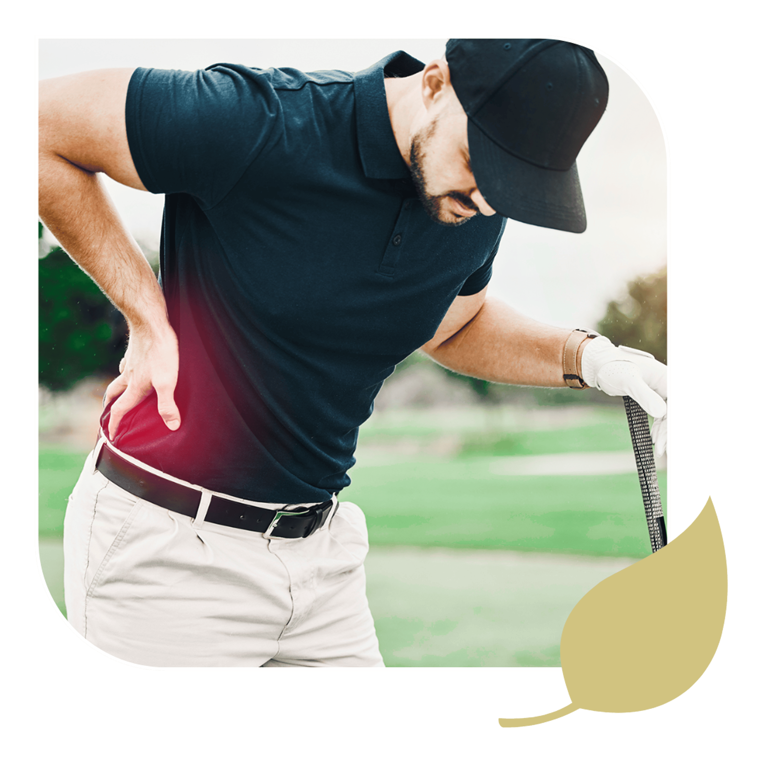 Man on golf field with back pain seeking Sciatica Treatment in Stuart, FL.